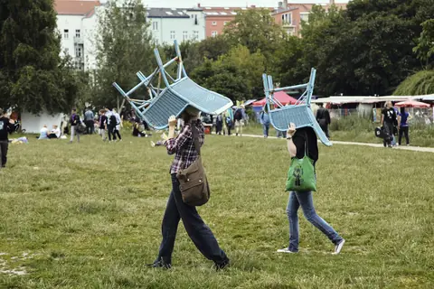 Parkliv vid Mauerpark i Berlin