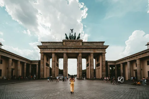 Brandenburger Tor och Pariser Platz i Berlin