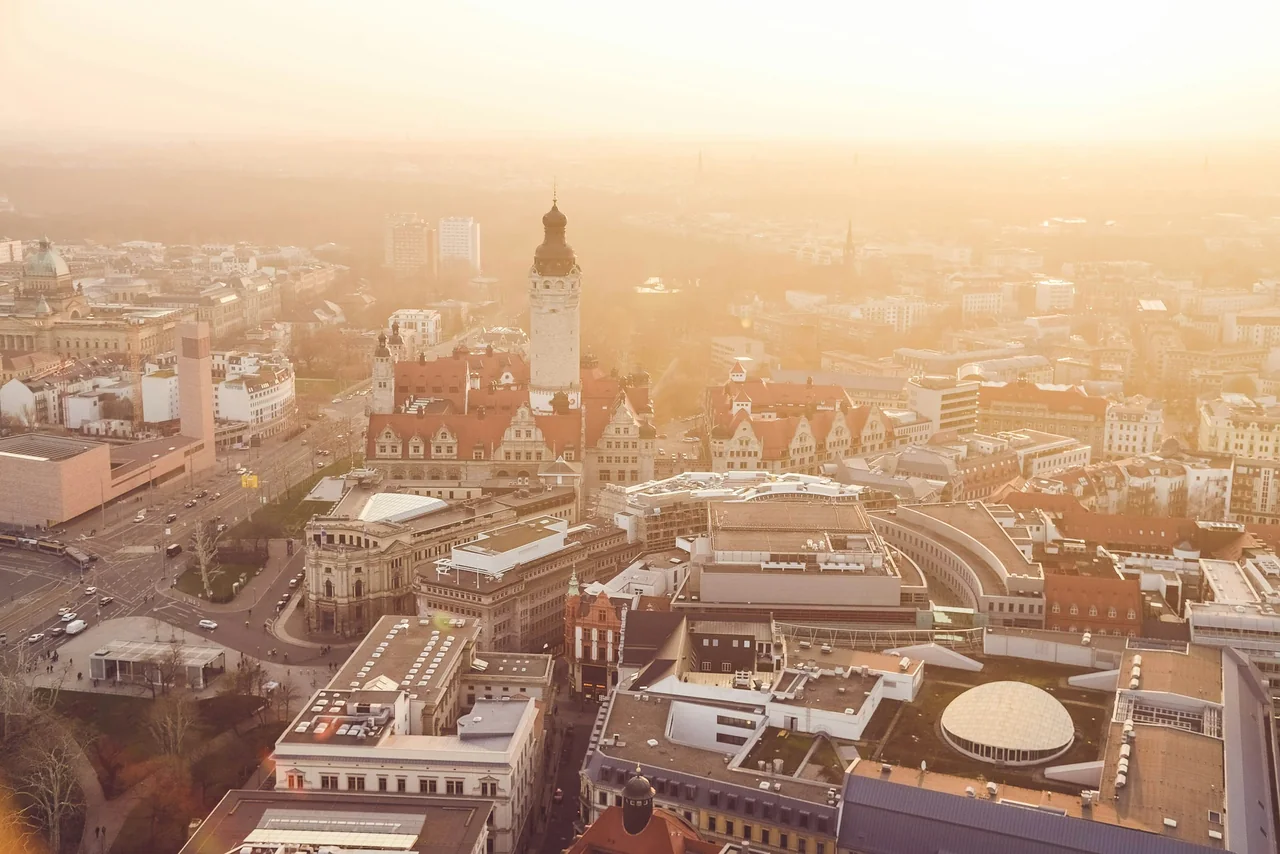 Utsikt över hustaken i Leipzig