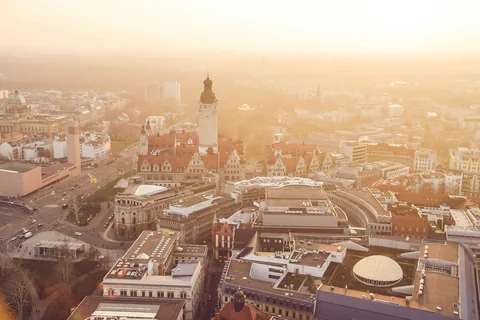 Utsikt över hustaken i Leipzig